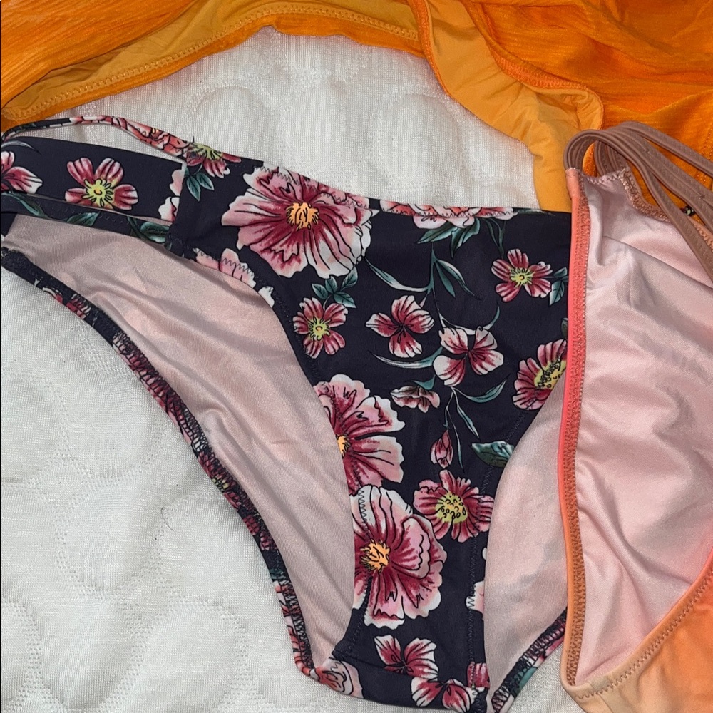 Source Unknown Vibrant Bikini Set - Orange, Black… - image 4